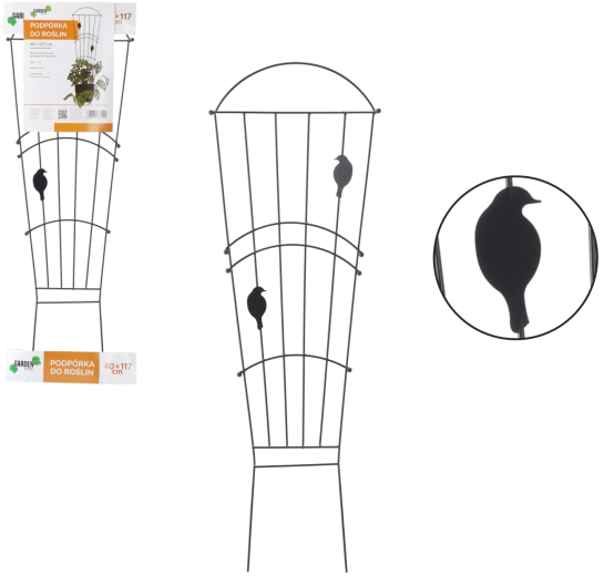 Kratka a opora pro popínavé rostliny 40 × 117 cm černá