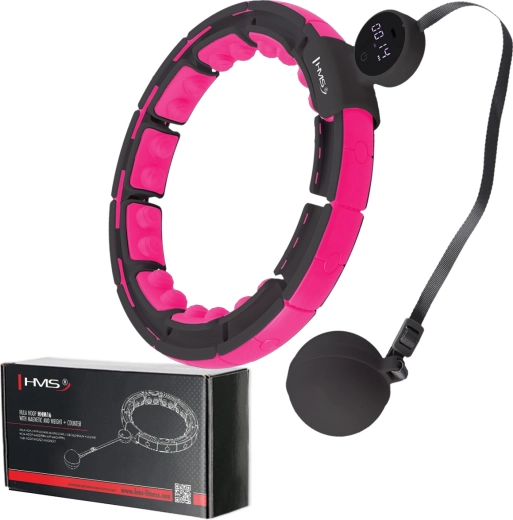 Masážní hula hoop se závažím, magnety a počítadlem – černý