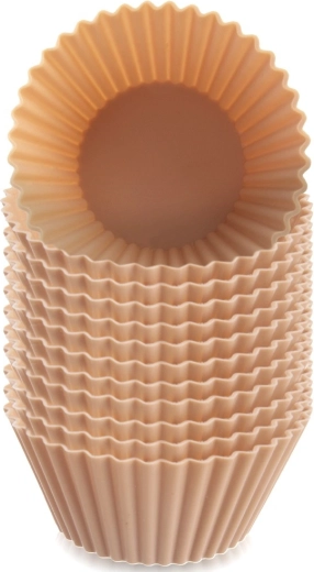 Silikonové formičky na muffiny, béžové, 5,5 cm, 12 ks