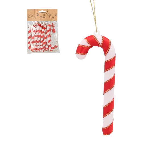 Sada vánočních ozdob cukrové hůlky 12 cm – 12 ks