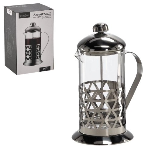 French press z borosilikátového skla 600 ml