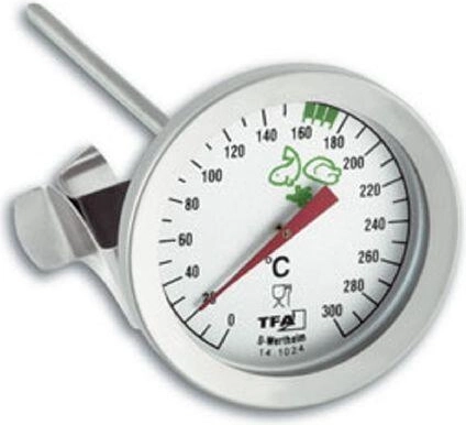 Nerezový vpichovací teploměr do 300 °C s klipem