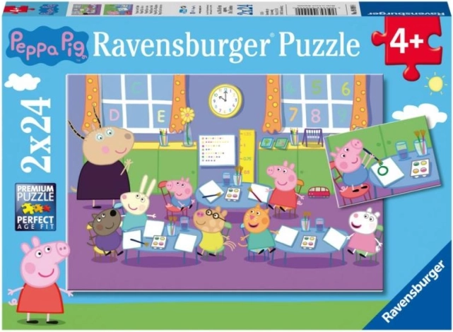 Ravensburger puzzle peppa pig 2×24 dílků – třída