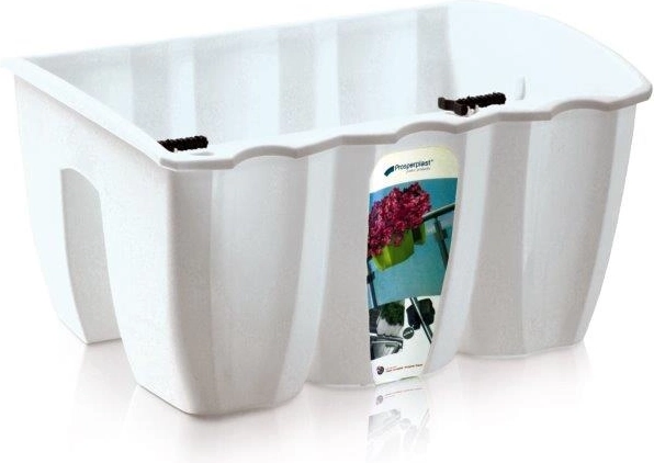 Truhlík na zábradlí Crown 39,3 cm bílý