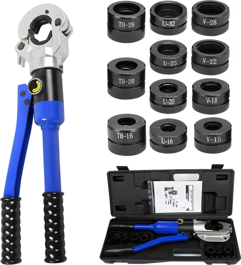 Hydraulická ruční lisovací kleště PRASKA 12 t na PEX/PERT s matricemi - 1 kus