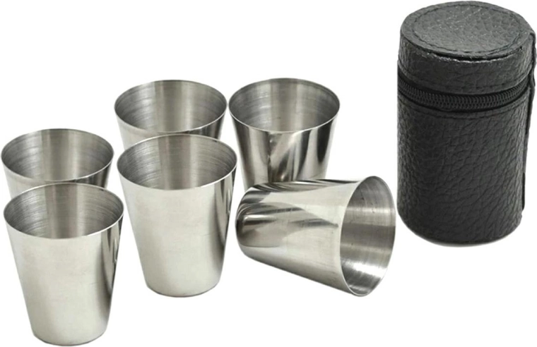 Kieliszki Turystyczne Stal Nerez 6 ks