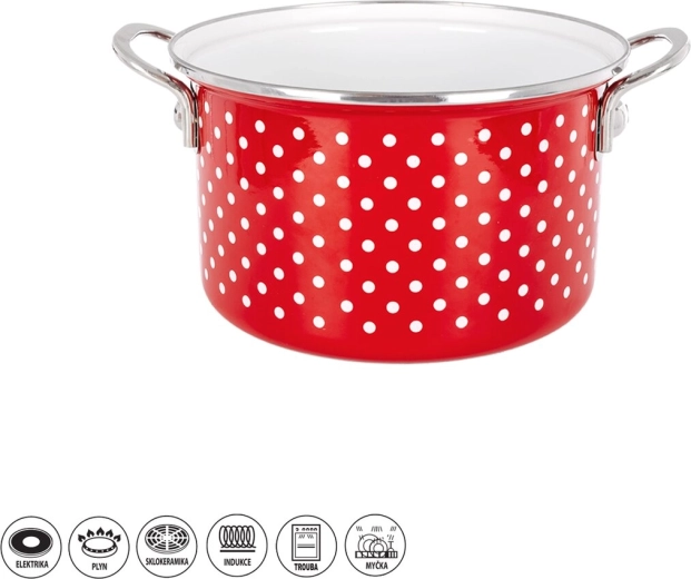 Smaltovaný hrnec TEČKA Lem 3 l