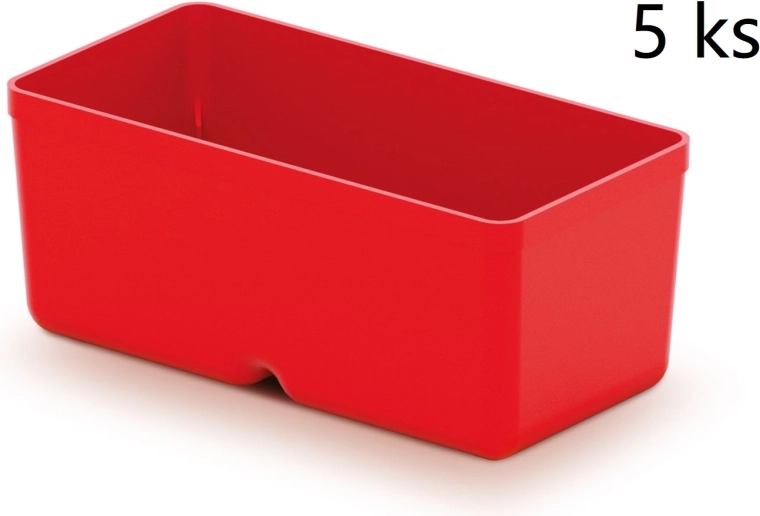 Sada 5 plastových boxů na nářadí Unite Box, červená, 110 × 55 × 132 mm
