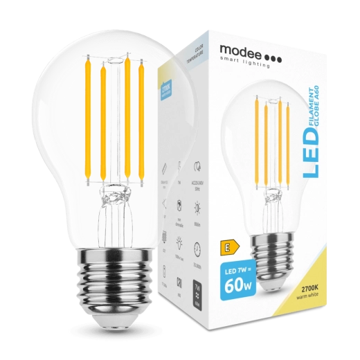 Modee LED žárovka Filament A60 7 W E27, 806 lm, teplá bílá