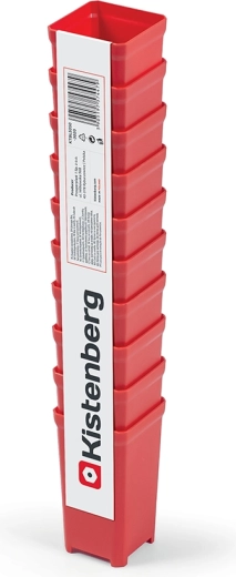 Sada 10 plastových boxů na nářadí TAGER BOX, červené, 5 × 5 × 9,7 cm