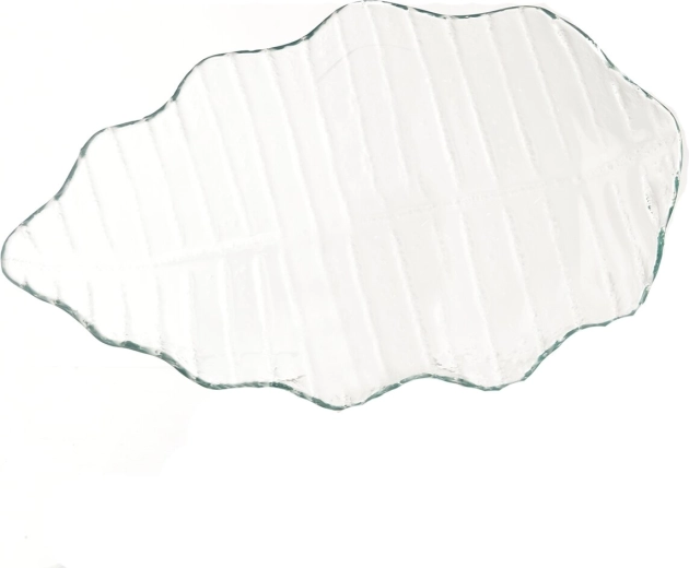 Skleněný servírovací tác ve tvaru listu 36 × 23 × 4 cm