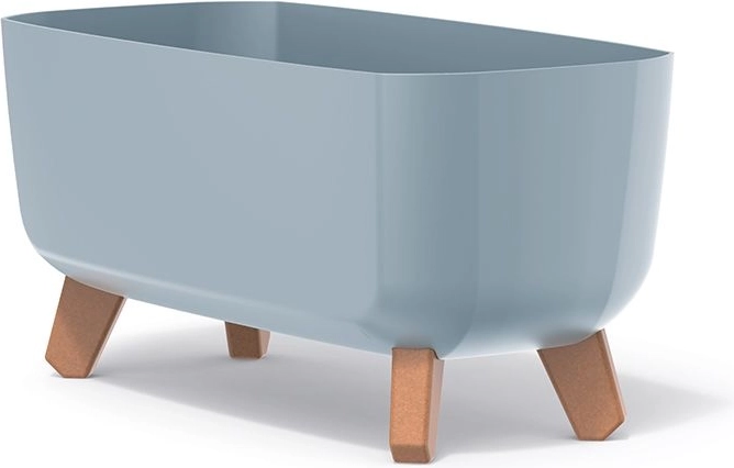 Květináč na nožkách Gracia Case 39 cm – světle šedý, odolný plast