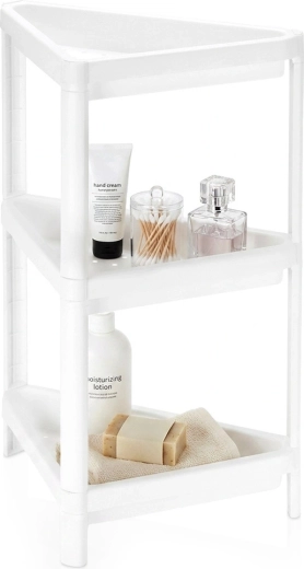 Storage Solutions třípatrová rohová koupelnová police 44 × 33 × 71 cm