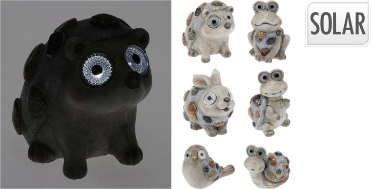 Zahradní solární LED zvířátka z polyresinu – mix druhů