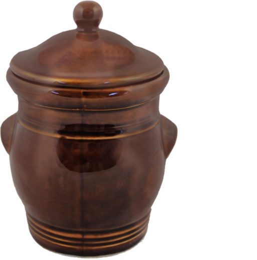 Keramický hrnec s poklicí 3 l hnědý