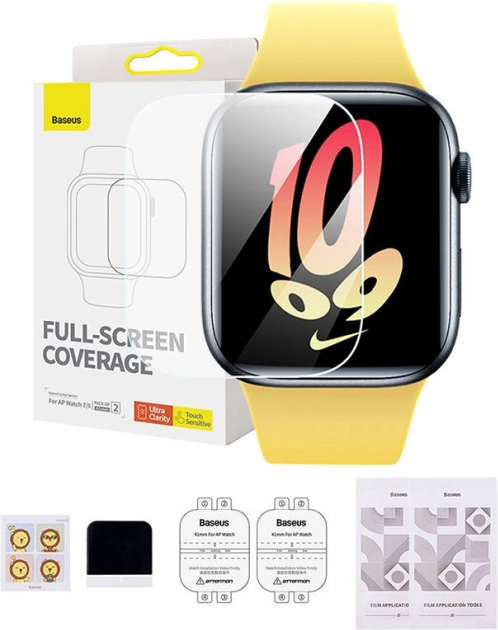 Ochranná fólie BASEUS NanoCrystal 41 mm pro APPLE WATCH 7/8, čirá
