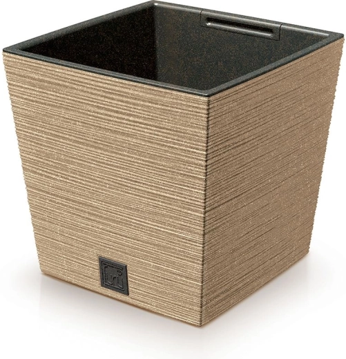 Květináč Furu Square Low Eco Wood s vkladem 24 cm – naturo