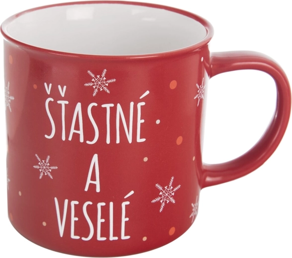 Keramický hrnek Vločka „Šťastné a veselé“ 0,51 l