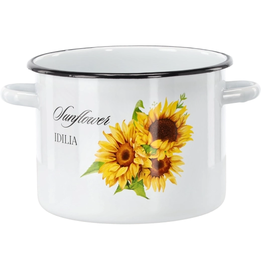Smaltovaný hrnec se slunečnicí 5,5 l, 22 cm