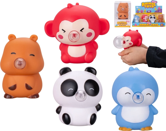 Měkká figurka zvířátko s bublinou 7 cm