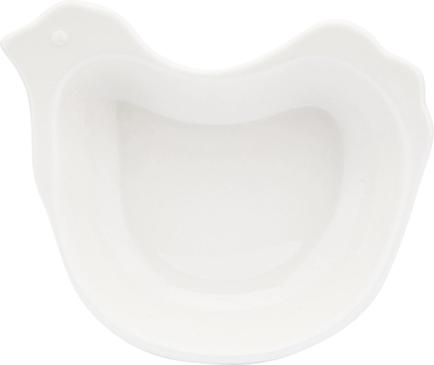 Porcelánová servírovací miska ve tvaru slepičky krémová