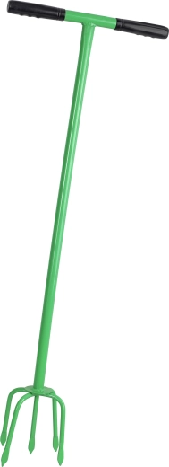 Ruční ocelový kultivátor s T rukojetí, 5 hrotů