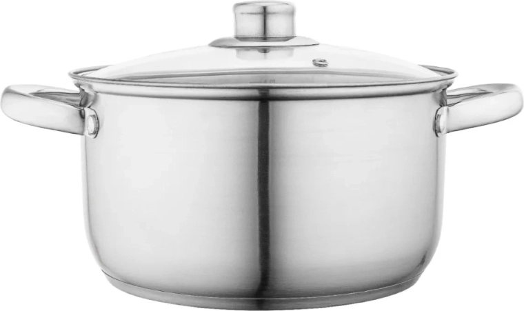 ALTOM DESIGN nerezový hrnec Fabio 22 cm, 4,7 l se skleněnou poklicí