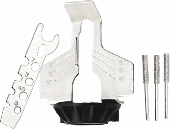 Kompaktní ostřič řetězové pily se stupnicí + klíč