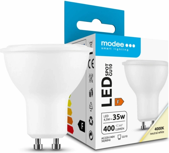 LED žárovka GU10 4,5 W 400 lm neutrální bílá MODEE LIGHTING