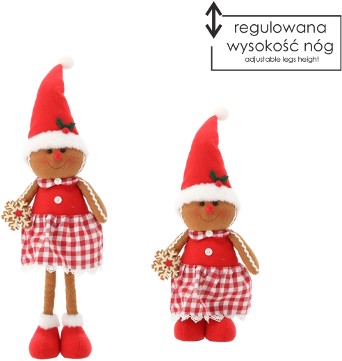 Vánoční dekorace perníková holčička s teleskopickými nohami