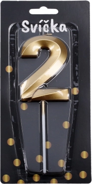 Párty svíčka číslo 2 zlatá