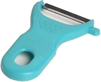 Škrabka ve tvaru Y s nerezovou 5cm čepelí, plastová rukojeť, mix barev