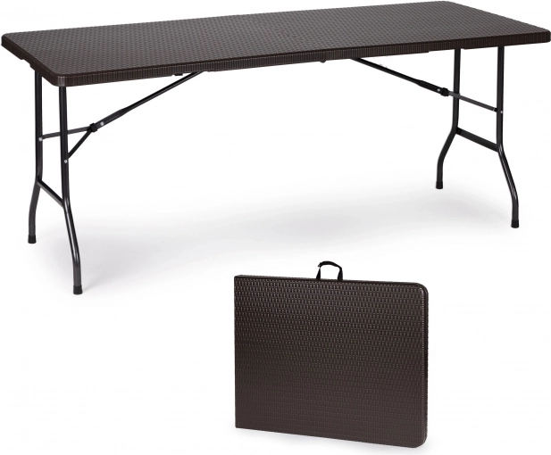 Skládací banketní zahradní stůl 180 cm v ratanovém stylu MODERNHOME