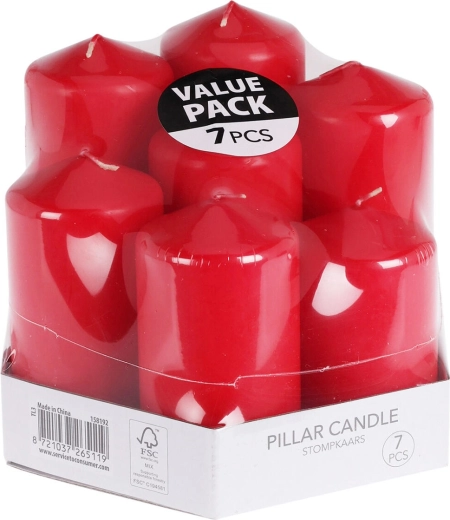 Sada červených svíček – 7dílná dekorativní kolekce
