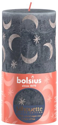 Rustikální svíčka 130 × 68 mm břidlicově modrá