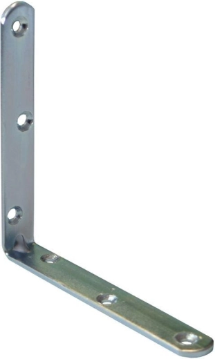 Montážní úhelník s prolisem 140 × 18 × 3 mm, bílý pozink, 10 ks