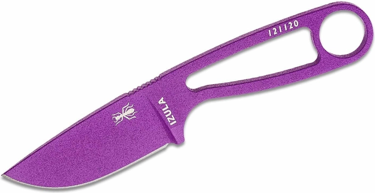 ESEE Izula fialový neck knife z uhlíkové oceli s černým pouzdrem