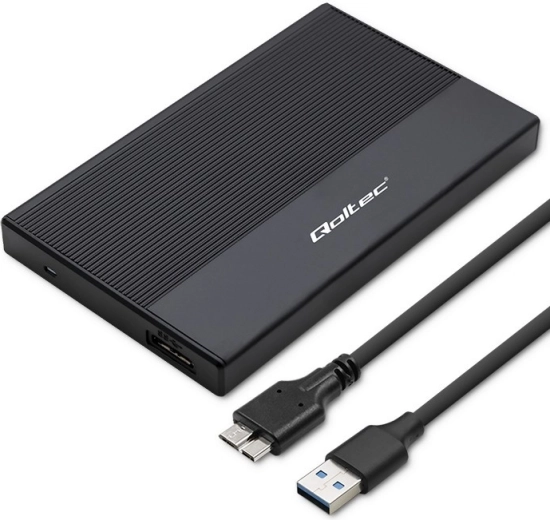 Hliníková externí 2,5" SATA box na SSD/HDD s USB 3.0, 5 Gb/s, 2 TB, černá