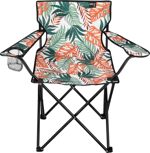 Skládací kempingová židle s tropickým vzorem NILS Camp