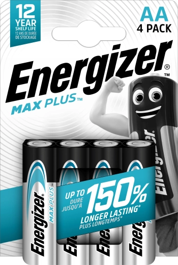Energizer Max Plus AA alkalické baterie - 4 ks