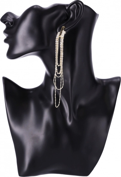 Dlouhé zlaté náušnice s řetízky