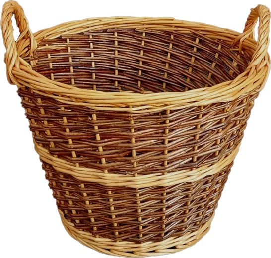 Koš z neloupaného proutí na trávu a ovoce, průměr 40 cm