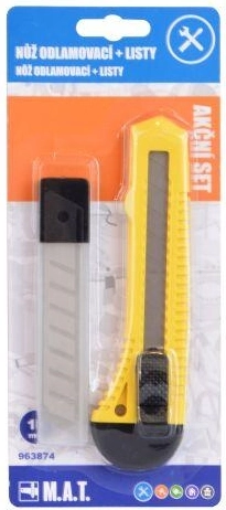 Odlamovací nůž 18 mm se sadou 10 čepelí – akční set