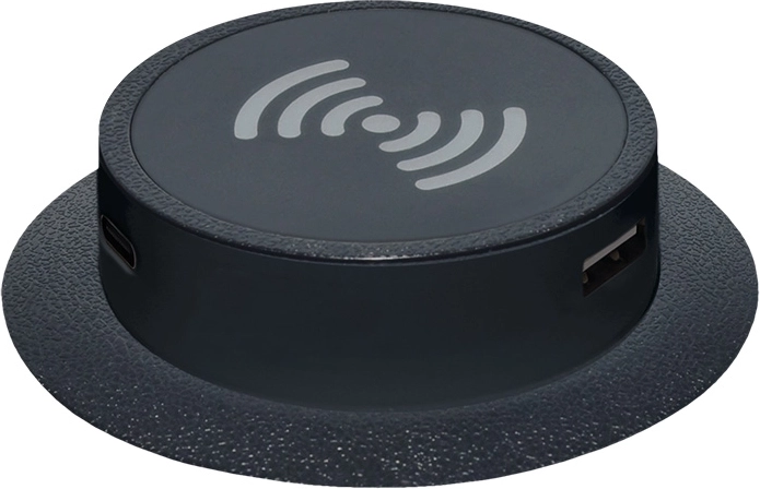 Solight výsuvná bezdrátová nabíječka Qi 15 W s USB-A a USB-C PD, černá - 1 kus