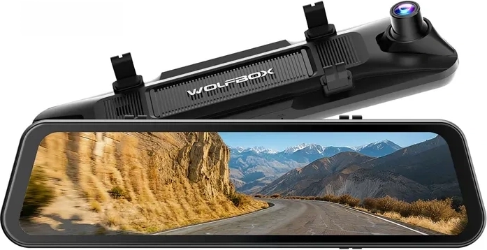 WOLFBOX G900 Pro 4K + 2,5K palubní kamera ve zpětném zrcátku