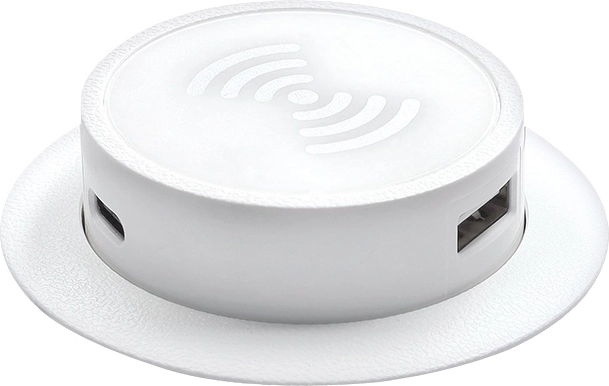 Solight výsuvná bezdrátová nabíječka Qi 15 W s USB-A a USB-C PD 20 W, bílá