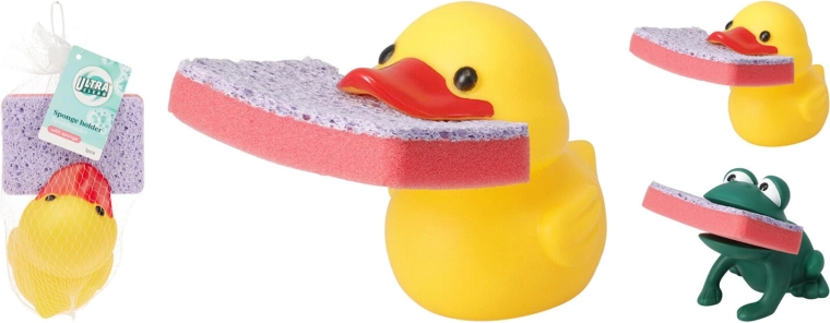 Držák na houbičku Kachna nebo Žába, PVC/PU, mix dekorů