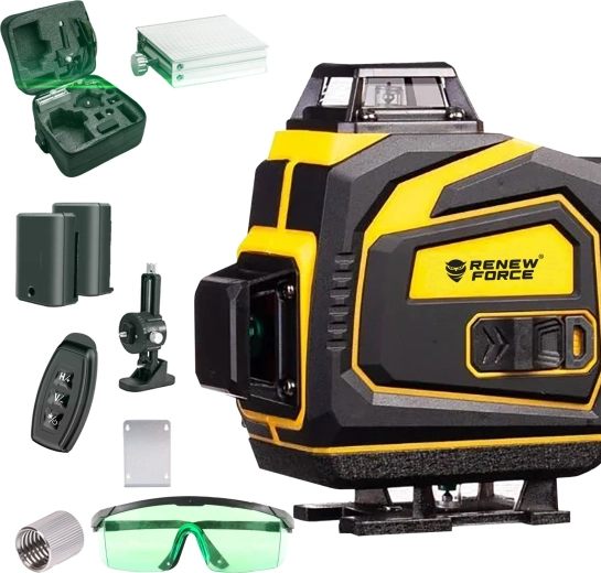 Laserová křížová vodováha 360° 3D Renew Force LL59P se zeleným laserem