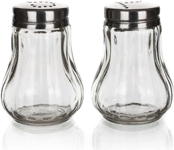 Slánka a pepřenka MONO 40 ml sklo/nerez – kulatá sada