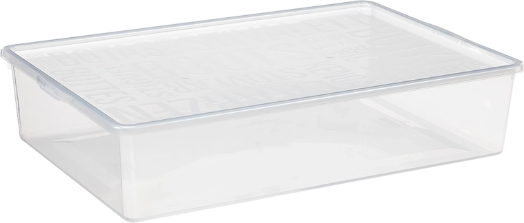 Transparentní box na obuv 19 l s víkem